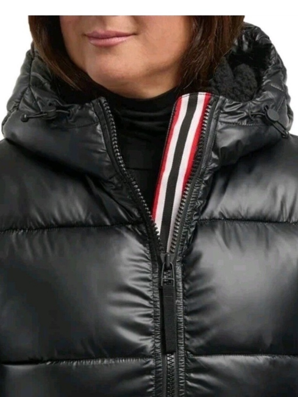NWT Hunter Women's Black Puffer Coat with Hood - Picture 4 of 5